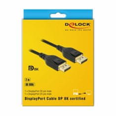Delock DisplayPort kabel 2 m 8K 60Hz crni 85660