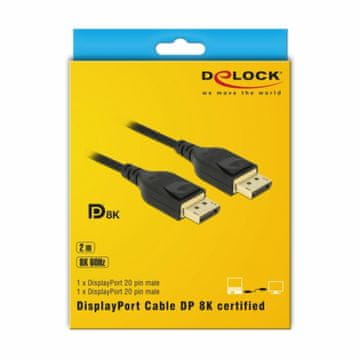 Delock DisplayPort kabel 2 m 8K 60Hz crni 85660