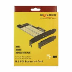 Delock PCIe kontroler kartice x4 1xM.2 NVMe + 1xM.2 NGFF + niski profil