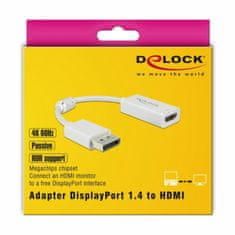 Delock adapter DisplayPort 1.4-HDMI HDR aktivni 4K 60Hz bijeli 63936