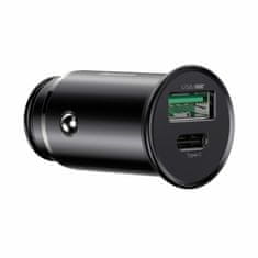 BASEUS Auto punjač 12V 30W QC PD TipA TipC crni CCYS-C01