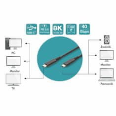 Digitus USB 4.0 C-C kabel 8K 60Hz 240W 1m crni AK-300343-008-S