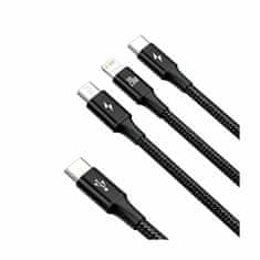BASEUS kabel za punjenje TypeC 3u1 Lightning TypeC/Micro 20W PD 1,5 m crni