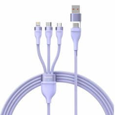 BASEUS USB kabel TypeC/TypeA 2v3 Lightning /TypeC/Micro 100W 1,2 m ljubičasti CASS030105