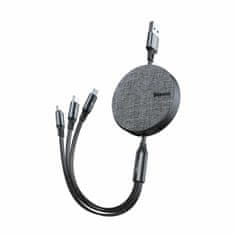 BASEUS USB kabel 3u1 Lightning/TipC/Micro 1,2 m sivi CAMLT-BYG1