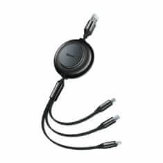 BASEUS USB kabel za punjenje 3u1 Lightning/TypeC/Micro 3.5A 1.1m crni CAMJ010001