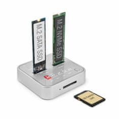 Delock USB 3.2 Type-C na M.2 NVMe PCIe+SATA 64138 čitač i kopiranje diskova