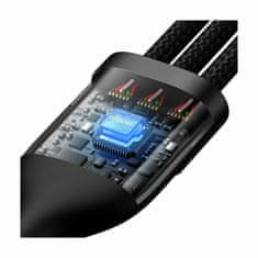 BASEUS USB kabel za punjenje 3u1 Lightning/ TypeC/Micro 100W PD crni 1,2 m CASS030001