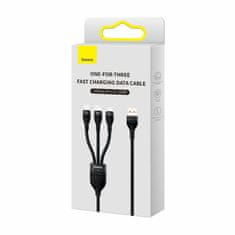 BASEUS USB kabel za punjenje 3u1 Lightning/ TypeC/Micro 100W PD crni 1,2 m CASS030001
