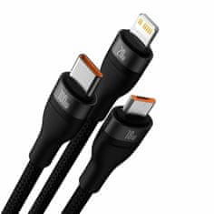 BASEUS USB kabel TypeC/TypeA 2v3 Lightning /TypeC/Micro 100W 1,2 m crni CASS030101