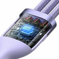 BASEUS USB kabel TypeC/TypeA 2v3 Lightning /TypeC/Micro 100W 1,2 m ljubičasti CASS030105