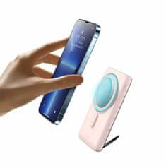 BASEUS Prijenosna baterija 10.000 mAh 20 W PowerBank magsafe ružičasta PPCX000204