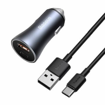 BASEUS Auto punjač 12V 24V 40W TipC TipA PD QC sivi TZCCJD-0G