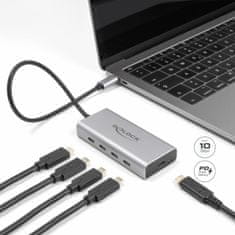 Delock priključna stanica USB 3.1 4x Type-C 10/Gbps PD 85W srebrna 64235