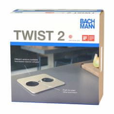 Bachmann TWIST 2 ugradbena utičnica srebrna kvadratna 2x220V 946.001
