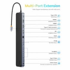 BASEUS USB 3.2 Type-C 12-u-1 priključna stanica siva WKSX030213