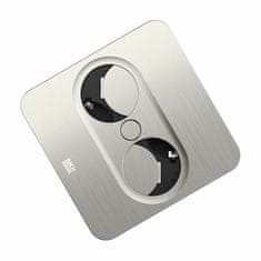 Bachmann TWIST 2 ugradbena utičnica srebrna kvadratna 2x220V 946.001