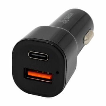 S-box Auto punjač 12V 38W PD QC TipA TipC crni CC-038
