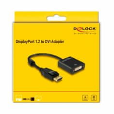Delock adapter DisplayPort-DVI 4K aktivni 20 cm 62599