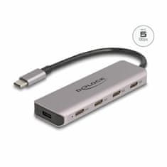 Delock hub USB 3.1 5x TypeC 5/Gbps srebrni 64238