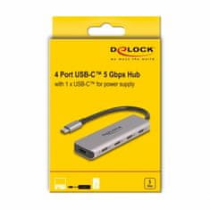 Delock hub USB 3.1 5x TypeC 5/Gbps srebrni 64238