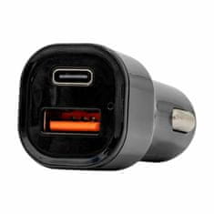 S-box Auto punjač 12V 38W PD QC TipA TipC crni CC-038