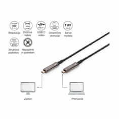 Digitus USB 3.1 C-C 4K 60Hz AOC kabel 15 m hibridni crni AK-330160-150-S