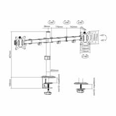 S-box stolni nosač za 2 monitora LCD-352/2-2 crni