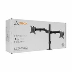 S-box stolni nosač za 2 monitora LCD-352/2-2 crni