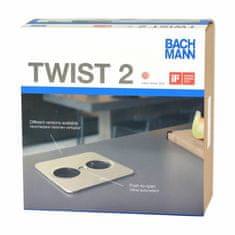 Bachmann TWIST 2 ugradbena utičnica crna kvadratna 2x220V 946.101