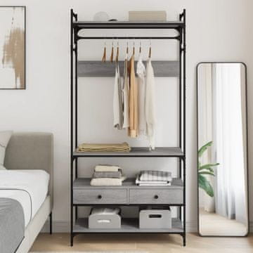 Vidaxl Ormar s ladicama, sivi hrast sonoma, 89x39x184,5 cm