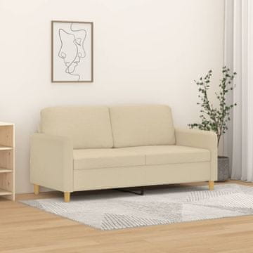 Vidaxl dvosjed, krem, 140 cm, presvučen tkaninom