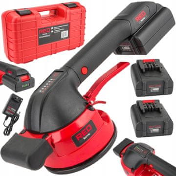 RED TECHNIC Komplet baterija. 18V vakum vibroploče za polaganje keramike 2x2Ah 120mm