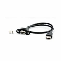 EFB USB produžni kabel A-A 0,5 m ugrađeni crni dvostruko zaštićeni K5291SW.0.5V2