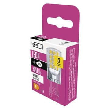 EMOS LED žarulja ZQ9545 Classic JC / G9 / 4 W (40 W) / 470 lm / neutral white