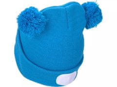 Extol Light LED svjetlosni šešir 43459 kapa s naglavnom lampom 4x25lm, USB punjenje, plava s pomponima, dječja