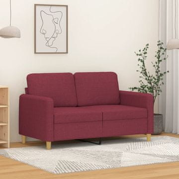 Vidaxl Dvosjed Kauč Vino Crvena 120 cm Presvlaka od tkanine