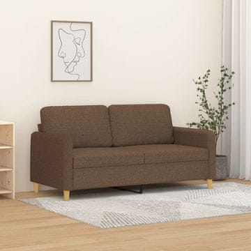Vidaxl Dvosjed, Smeđa, 140 cm, Presvučena tkaninom