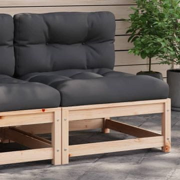 Vidaxl Vrtna sofa bez naslona za ruke s jastucima, borovina