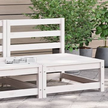 Vidaxl Vrtna sofa bez naslona za ruke bijela 70x70x67 cm bor