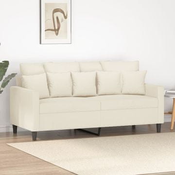 Vidaxl Dvosjed Krem 140 cm Presvučen Baršunom