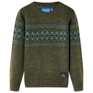 Vidaxl Dječji pleteni džemper, kaki, 92