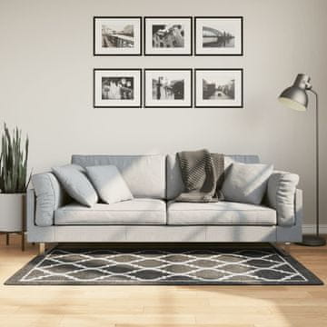 Vidaxl Perivi tepih, crno-bijeli, 80x150 cm
