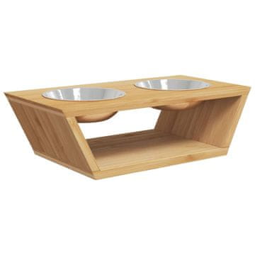 Vidaxl Povišene zdjelice za pse 35,5 x 18 x 10,5 cm od bambusa