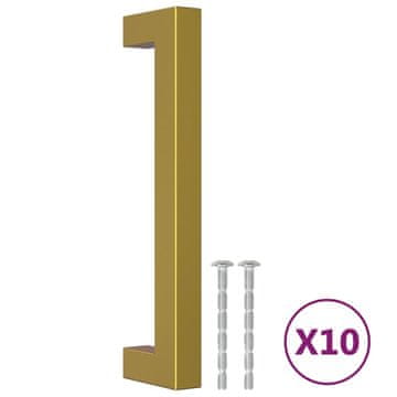 Vidaxl Ručke za ormarić 10 kom zlatne 128 mm od nehrđajućeg čelika