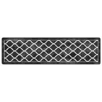 Vidaxl Perivi tepih crno-bijeli 80x300 cm