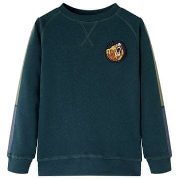 Vidaxl Dječja majica s kapuljačom, boja mahovine, 116
