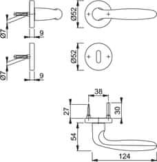 Hoppe Verona 1510/42KB/42KBS F9714M OB garnitura s rozetom, aluminij, crna