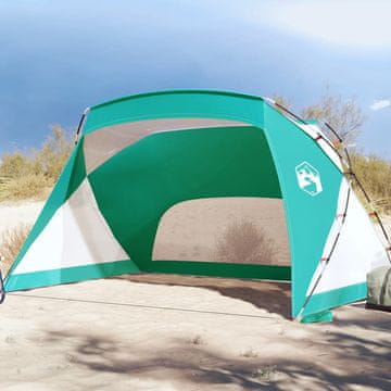 Vidaxl Šator za plažu zeleni 274x178x170/148 cm 185T poliester