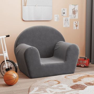 Vidaxl Dječja sofa, antracit, mekani pliš